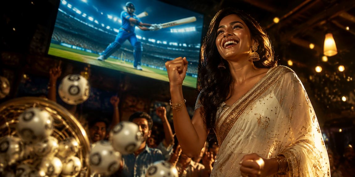 Indian player enjoying cricket betting on mobile